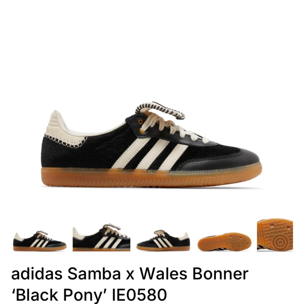 Adidas Samba x Wales Bonner Black Sneakers